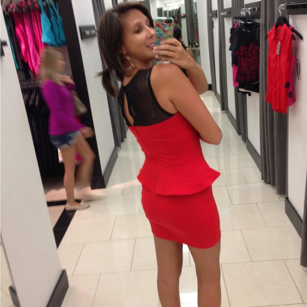 Vintage Bebe Red and Black Mini Dress - Picture 4 of 4